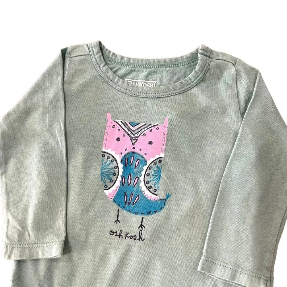 OshKosh 6m Daddy's Princess Crown & Owl Bodysuits Onesies Bundle